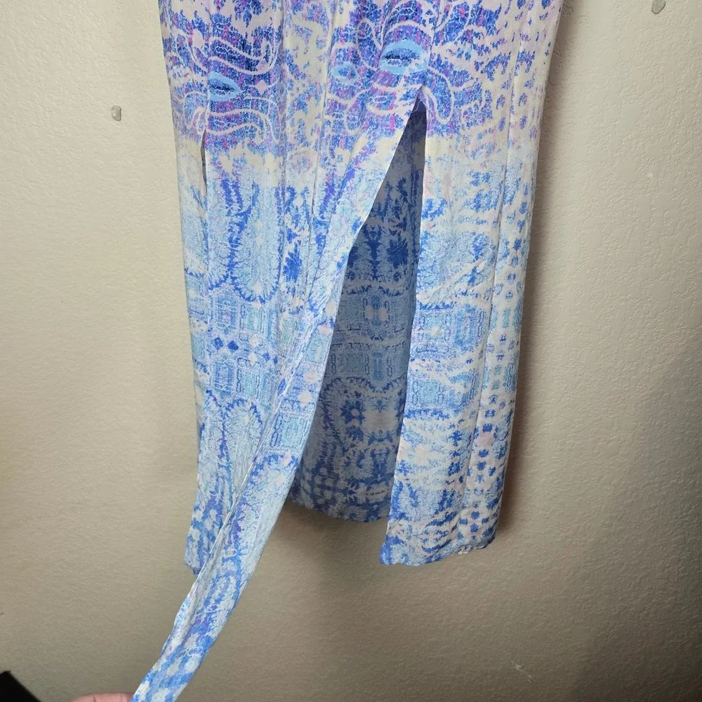 Maeve Anthropologie Waimea Silk Paisley Maxi Skirt Blue Purple Petite Small SP